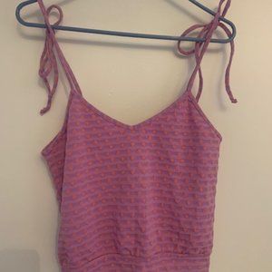 Ladies of the Canyon Tie Baby Tank jacaranda/coral